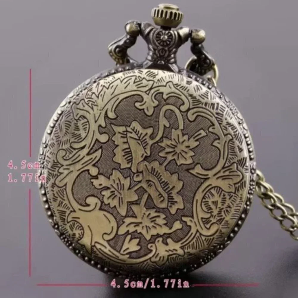 Pocket Watch Motorcycle Skeleton Biker Steampunk Chain Quartz Analog Retro Gift